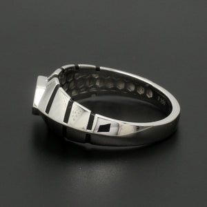 Platinum Ring with Black Enamel for Men JL PT 1310