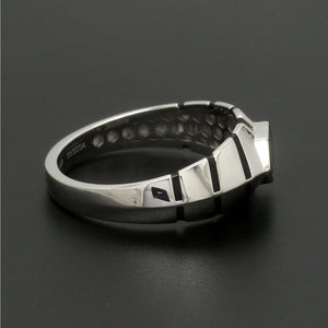Platinum Ring with Black Enamel for Men JL PT 1310