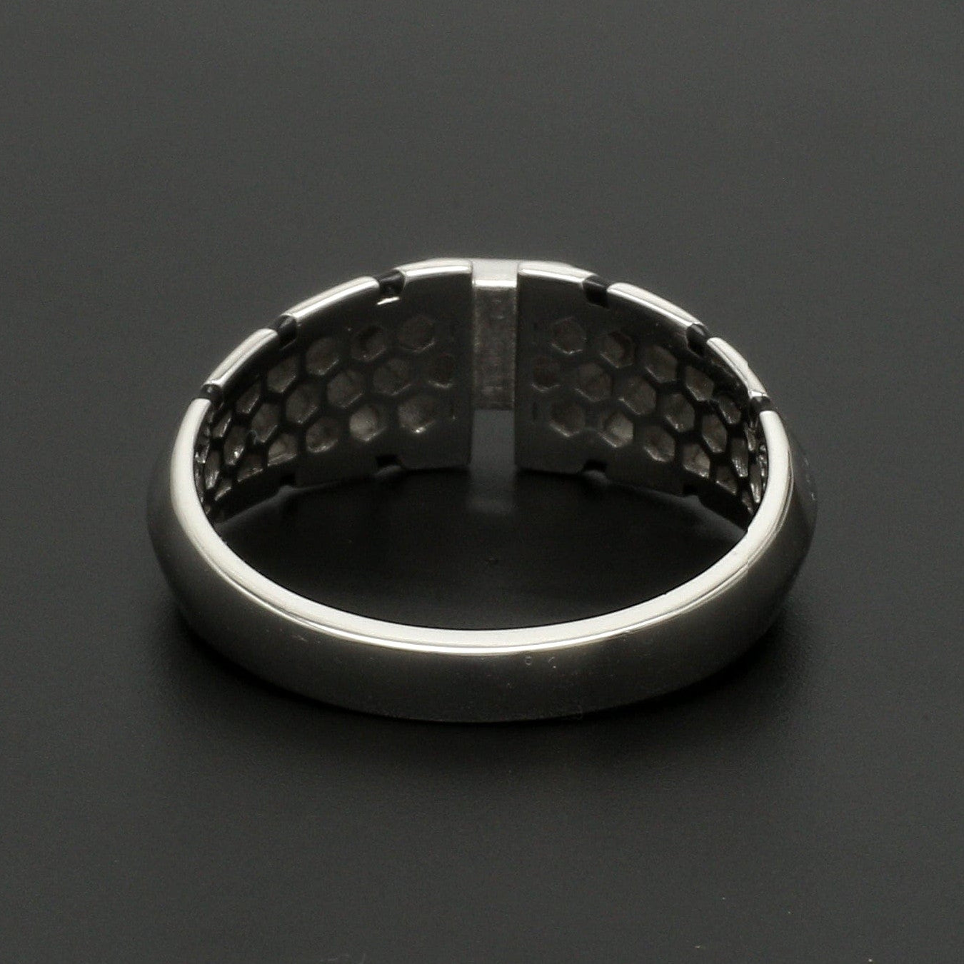 Platinum Ring with Black Enamel for Men JL PT 1310
