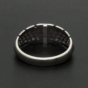 Platinum Ring with Black Enamel for Men JL PT 1310