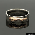 Load image into Gallery viewer, Platinum Ring with Rose Gold Jaguar for Men JL PT 1308
