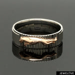 Load image into Gallery viewer, Platinum Ring with Rose Gold Jaguar for Men JL PT 1308
