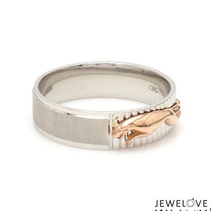 Platinum Ring with Rose Gold Jaguar for Men JL PT 1308
