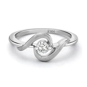 Platinum ring with Single Diamond for Women JL PT 201