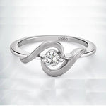 Load image into Gallery viewer, Platinum ring with Single Diamond for Women JL PT 201
