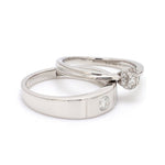 Load image into Gallery viewer, Platinum Rings for Couple with Single Diamonds JL PT 593
