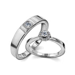 Load image into Gallery viewer, Platinum Rings for Couple with Single Diamonds JL PT 593

