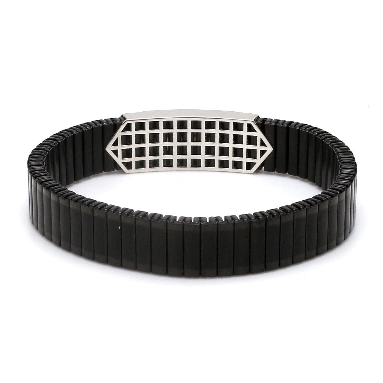 Men's Large Single Row Bio Magnetic Bracelet – 5 In 1 Stainless Steel Black