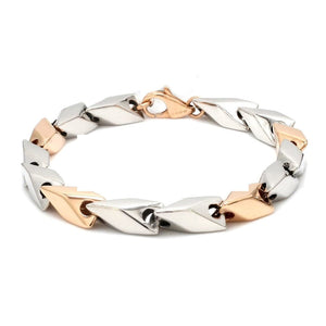 Platinum & Rose Gold Bracelet for Men JL PTB 1077