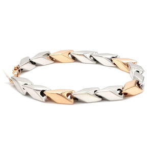 Platinum & Rose Gold Bracelet for Men JL PTB 1077
