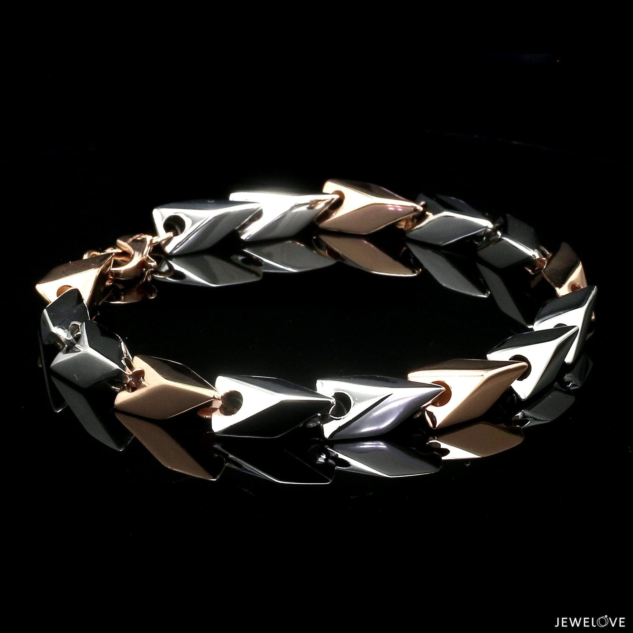 Platinum & Rose Gold Bracelet for Men JL PTB 1077