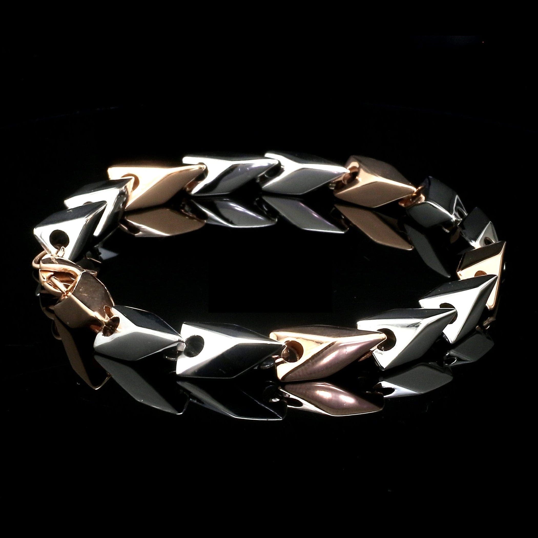 Platinum & Rose Gold Bracelet for Men JL PTB 1077