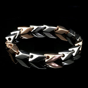 Platinum & Rose Gold Bracelet for Men JL PTB 1077