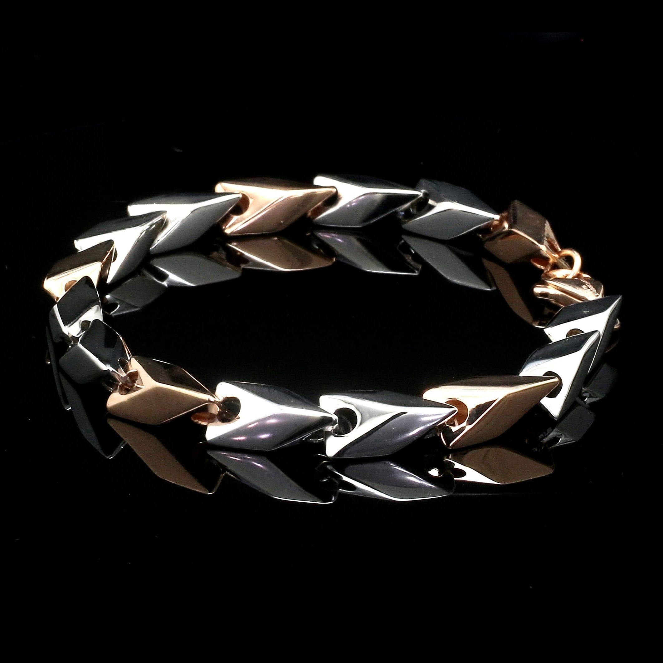 Platinum & Rose Gold Bracelet for Men JL PTB 1077