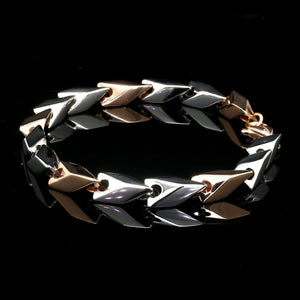 Platinum & Rose Gold Bracelet for Men JL PTB 1077