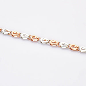 Platinum & Rose Gold Bracelet for Men JL PTB 701