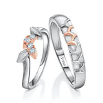Load image into Gallery viewer, Platinum &amp; Rose Gold Couple Rings JL PT 999
