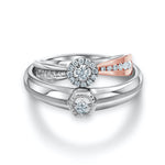 Load image into Gallery viewer, Platinum &amp; Rose Gold Couple Rings with Diamonds JL PT 998
