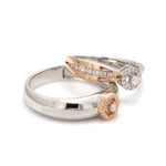 Load image into Gallery viewer, Platinum &amp; Rose Gold Couple Rings with Diamonds JL PT 998-RG
