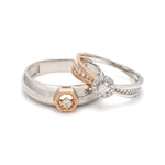 Load image into Gallery viewer, Platinum &amp; Rose Gold Couple Rings with Diamonds JL PT 998-RG

