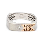 Load image into Gallery viewer, Platinum &amp; Rose Gold Couple Rings with Single Diamonds JL PT 952
