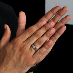 Load image into Gallery viewer, Platinum &amp; Rose Gold Couple Rings with Single Diamonds JL PT 952
