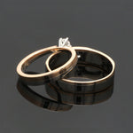 Load image into Gallery viewer, Platinum &amp; Rose Gold Couple Rings with Solitaires JL PT 901
