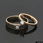 Load image into Gallery viewer, Platinum &amp; Rose Gold Couple Rings with Solitaires JL PT 901
