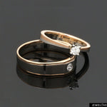 Load image into Gallery viewer, Platinum &amp; Rose Gold Couple Rings with Solitaires JL PT 901
