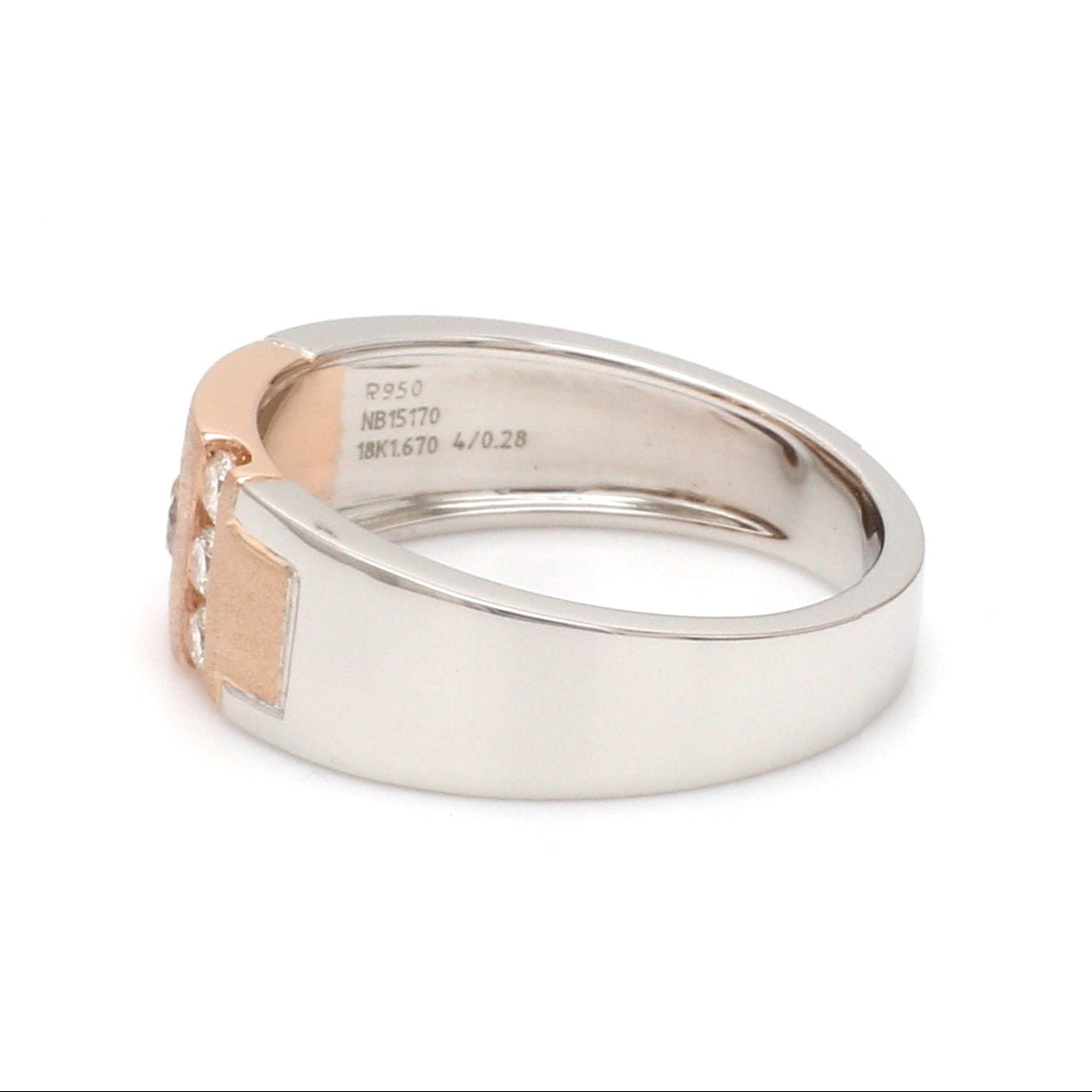 Platinum & Rose Gold Diamond Ring for Men JL PT 1315