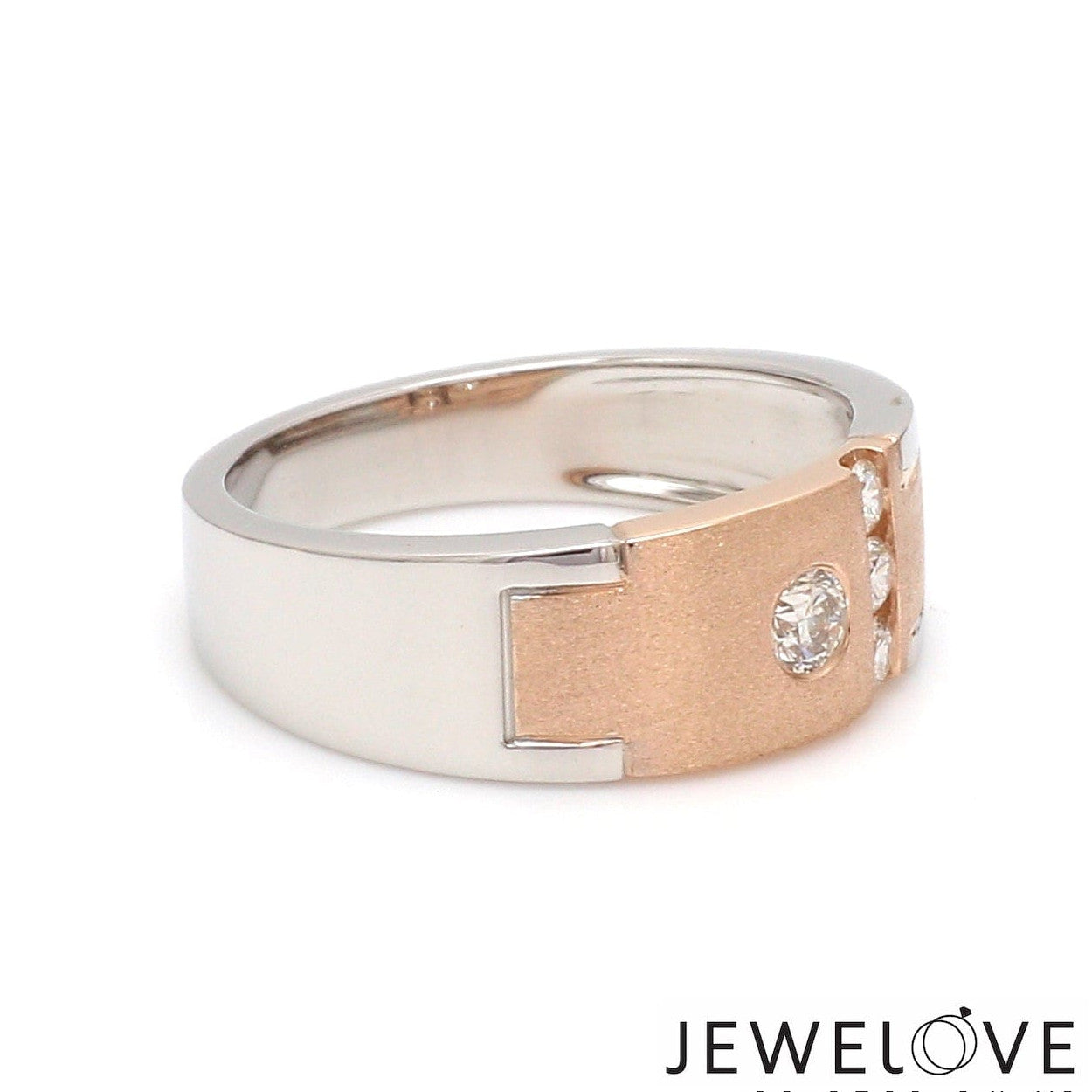 Platinum & Rose Gold Diamond Ring for Men JL PT 1315