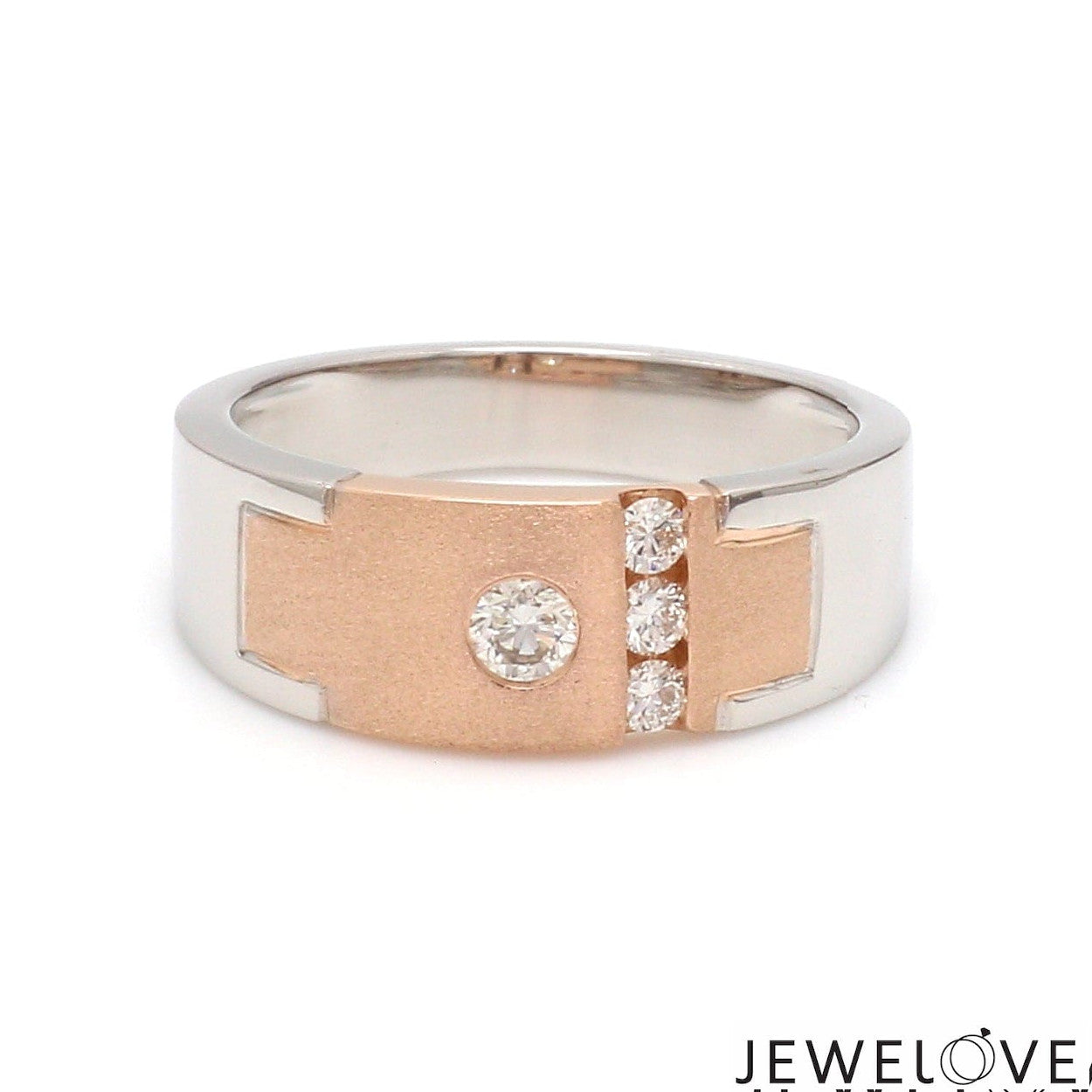 Platinum & Rose Gold Diamond Ring for Men JL PT 1315