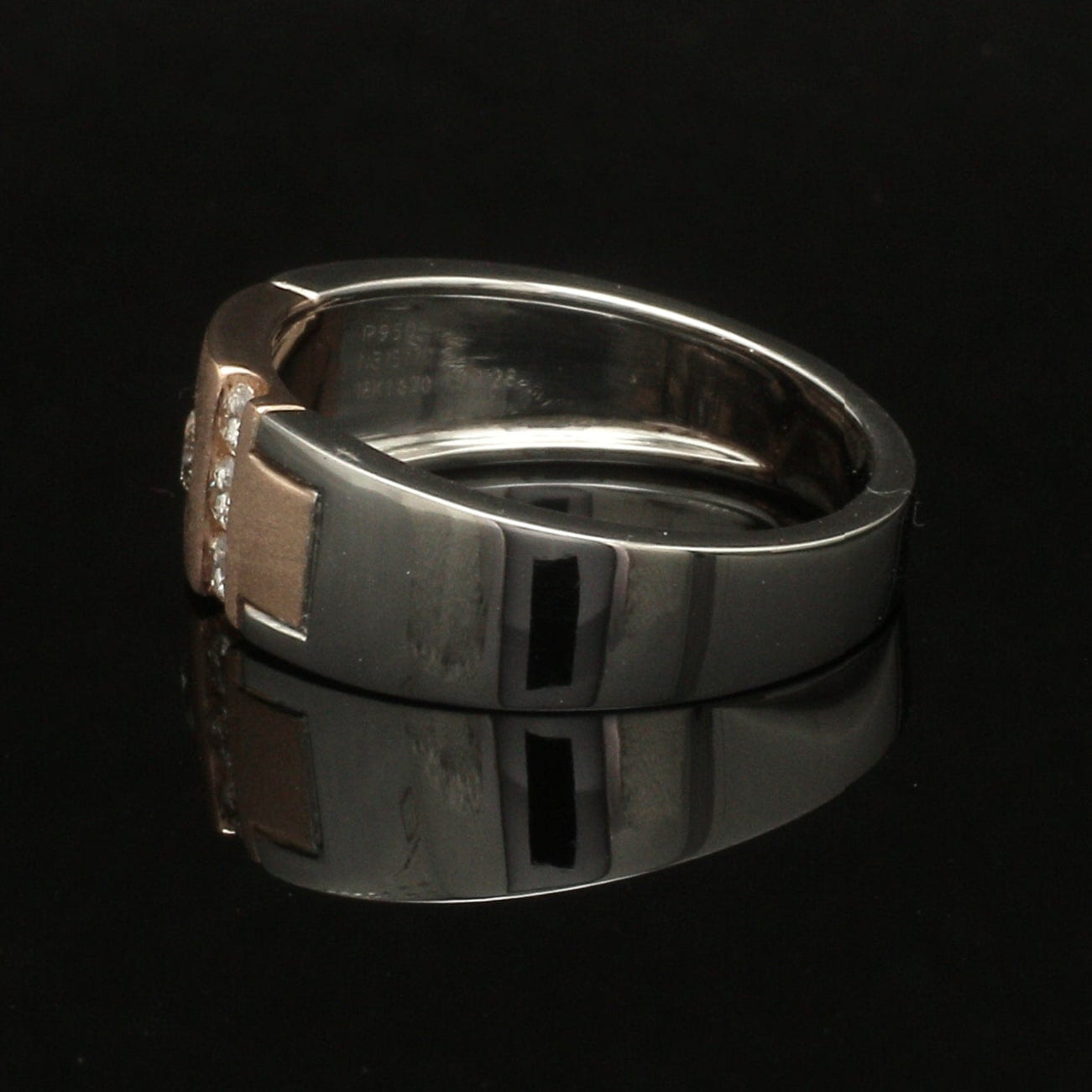 Platinum & Rose Gold Diamond Ring for Men JL PT 1315