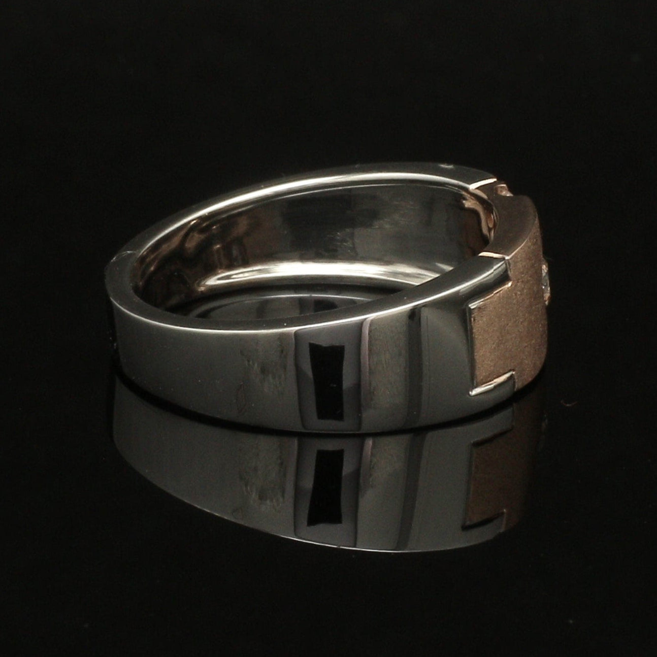 Platinum & Rose Gold Diamond Ring for Men JL PT 1315