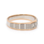 Load image into Gallery viewer, Men of Platinum | Square Profile Rose Gold Platinum Single Diamond Ring JL PT 994
