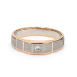 Load image into Gallery viewer, Men of Platinum | Square Profile Rose Gold Platinum Single Diamond Ring JL PT 994
