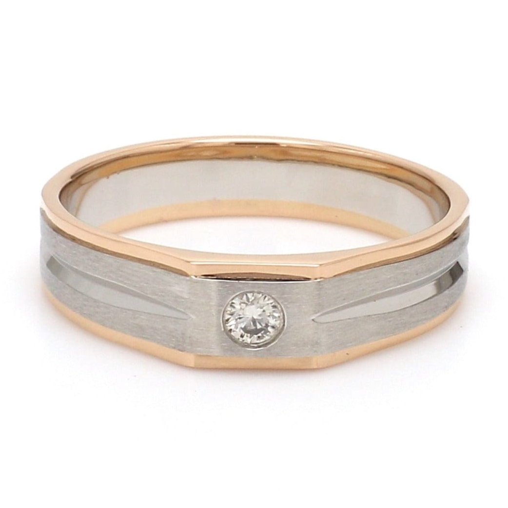 Platinum Rose Gold Fusion Single Diamond Ring for Men JL PT 995 Men s Band Only VVS GH