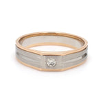 Load image into Gallery viewer, Platinum &amp; Rose Gold Fusion Single Diamond Ring for Men JL PT 995

