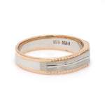 Load image into Gallery viewer, Platinum &amp; Rose Gold Fusion Single Diamond Ring with Cutting on Edges for Men JL PT 996
