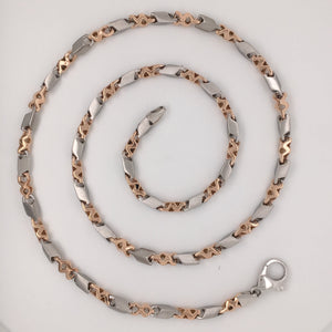 Men of Platinum | 4.5mm Platinum Rose Gold Matte & Hi-Polish Chain for Men JL PT CH 1267-A   Jewelove.US