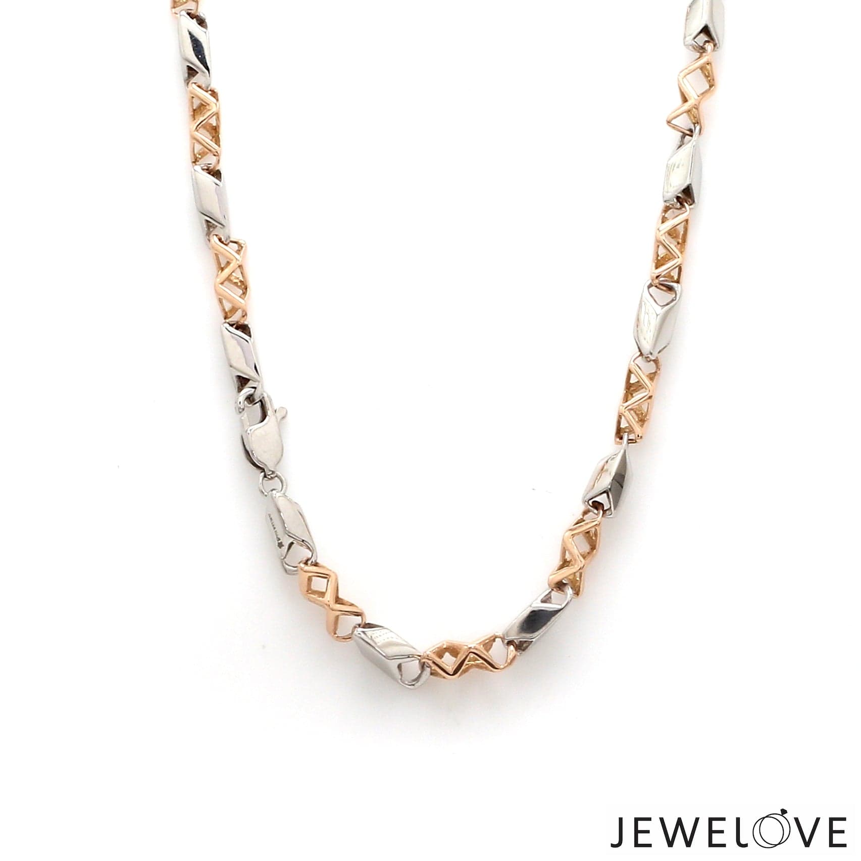 Platinum Rose Gold Matte & Hi-Polish Chain for Men JL PT CH 1267