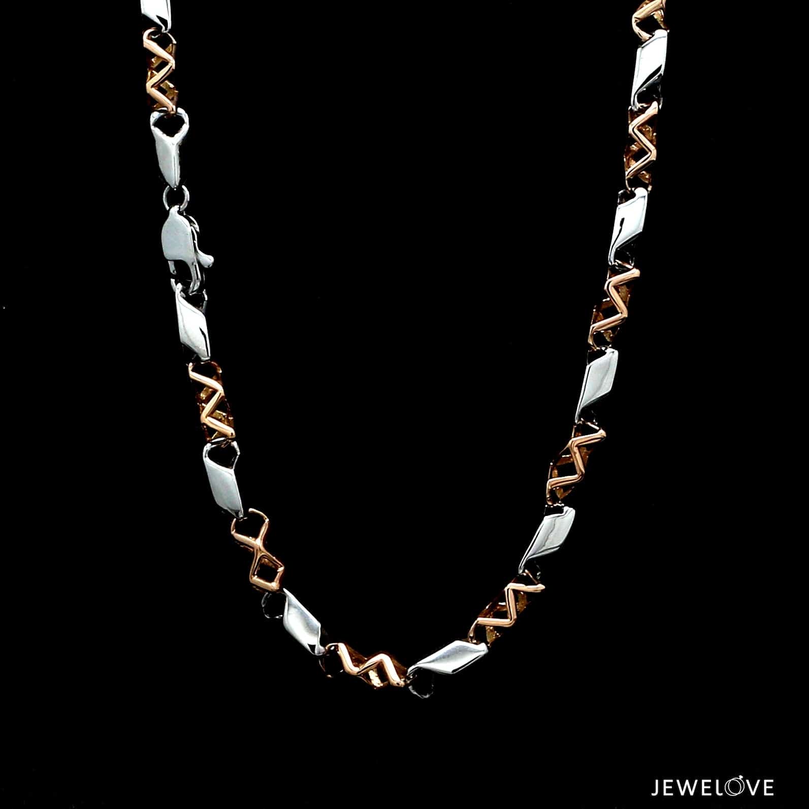 Platinum Rose Gold Matte & Hi-Polish Chain for Men JL PT CH 1267