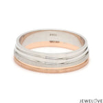 Load image into Gallery viewer, Platinum Rose Gold Plain Men's &amp; Diamonds Women's Couple Rings JL PT 1256
