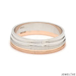 Load image into Gallery viewer, Platinum Rose Gold Plain Men's &amp; Diamonds Women's Couple Rings JL PT 1256
