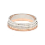 Load image into Gallery viewer, Platinum Rose Gold Plain Men's &amp; Diamonds Women's Couple Rings JL PT 1256
