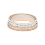 Load image into Gallery viewer, Platinum Rose Gold Plain Men's &amp; Diamonds Women's Couple Rings JL PT 1256
