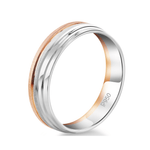 Load image into Gallery viewer, Platinum Rose Gold Plain Men's &amp; Diamonds Women's Couple Rings JL PT 1256
