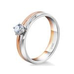 Load image into Gallery viewer, Platinum Rose Gold Plain Men's &amp; Diamonds Women's Couple Rings JL PT 1256

