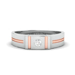 Load image into Gallery viewer, Platinum &amp; Rose Gold Single Diamond Ring for Men JL PT 1143
