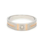 Load image into Gallery viewer, Platinum &amp; Rose Gold Single Diamond Ring for Men JL PT 1143
